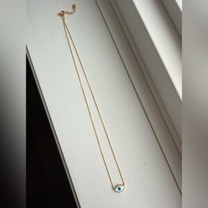 Sterling Silver Gold Eye Necklace